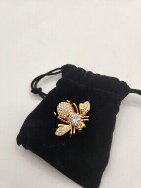 Joan Rivers Gold Crystal Birthstone BumbleBee Brooch (April) w/original Box